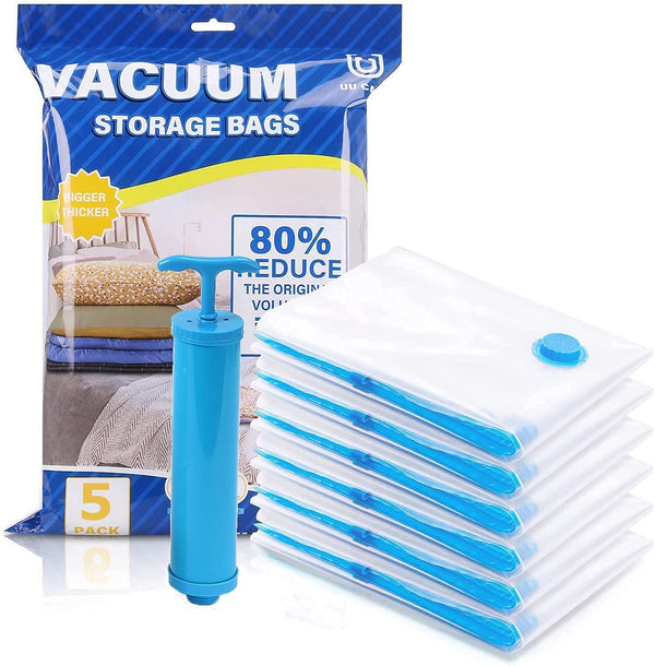 Vacuum Storage Bags with Hand Pump – Pack of 5