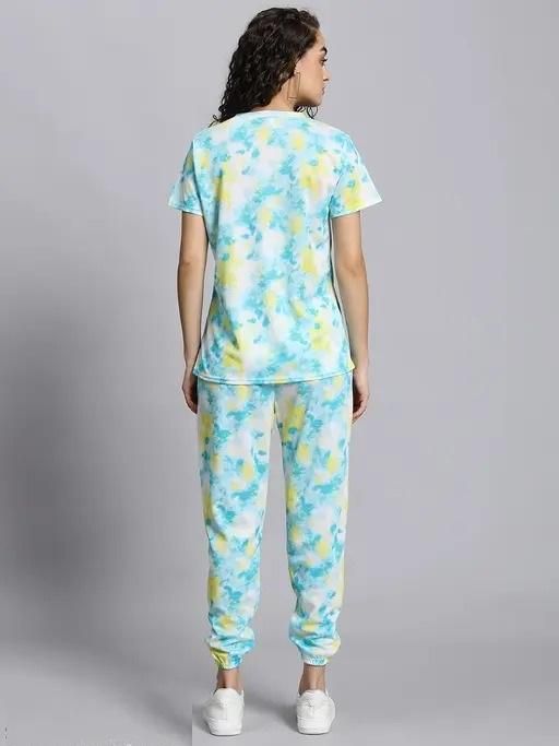 Women's Casual Tie Dye Print Night Suit