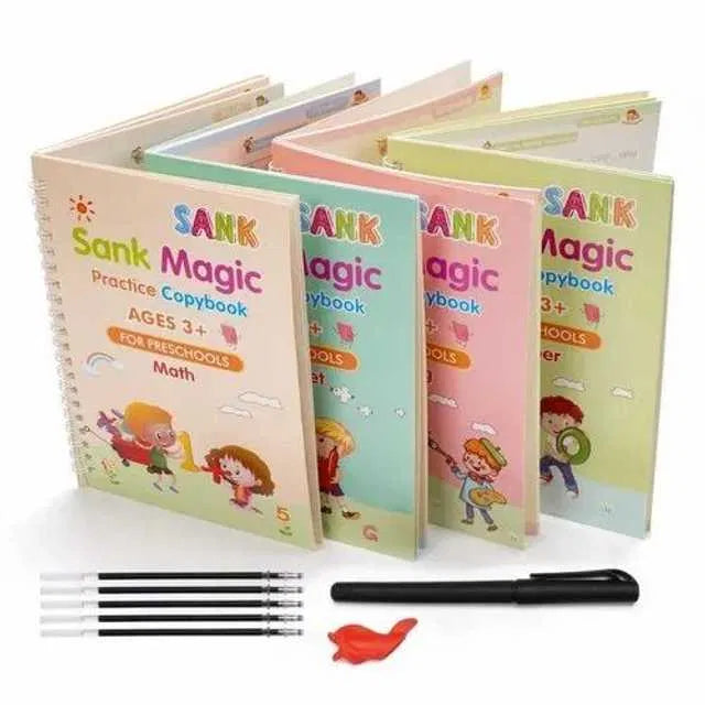 Magic Practice Copybook Set for Handwriting | 4 Books + 10 Refills