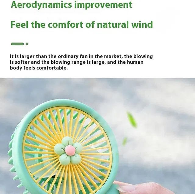 Portable Handheld Fan | Quiet USB Rechargeable Fan